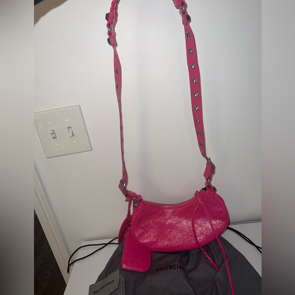 Balenciaga Le Cagole XS Shoulder Bag Purse Extra Small Pink Leather w/ Dust Bag - Picture 11 of 16